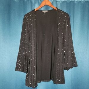 Slinky Brand Black Top with Metallic Dot Detail